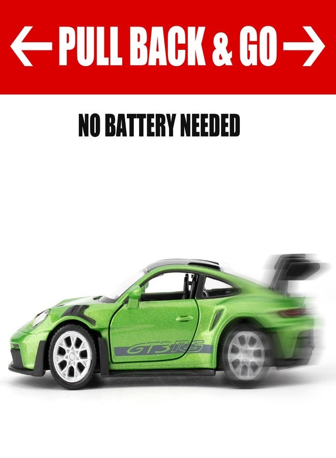 RMZ City 1:36 Scale Porsche 911 GT3 RS Model Cars, Diecast Pull Back Vehicles, Model Toy Cars, Doors Open, Collection Kids Toy for Aged 3 and up, Gift Green - Image 3